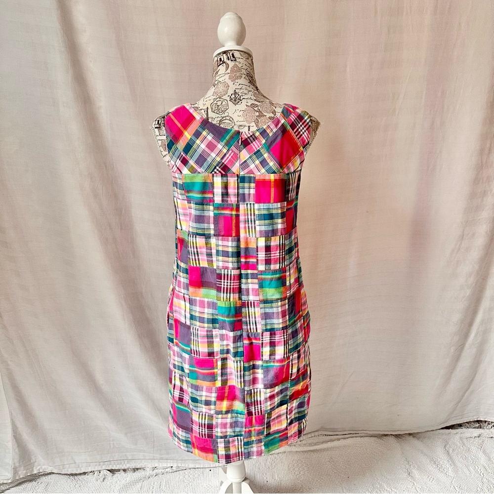 Talbots Madras Patchwork Dress Sleeveless Size 4 Cotton Lined - Picture 11 of 12